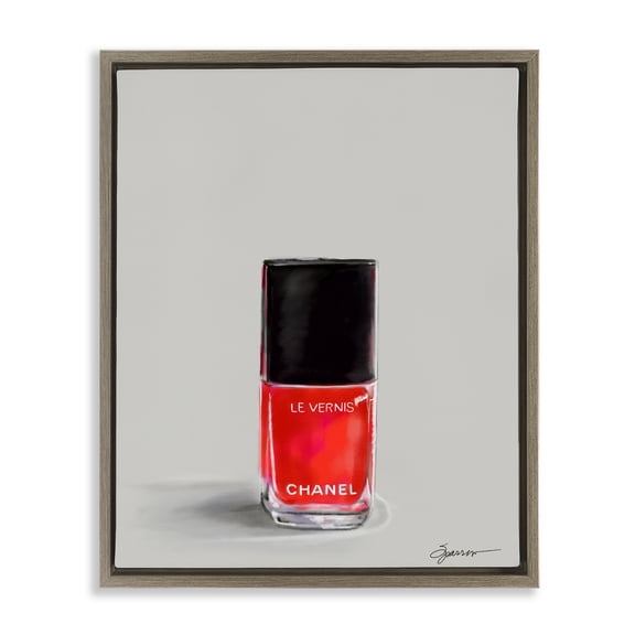 Classy Rouge Nail Polish Brown Floating Frame Canvas Art, 17 x 21, Made In USA