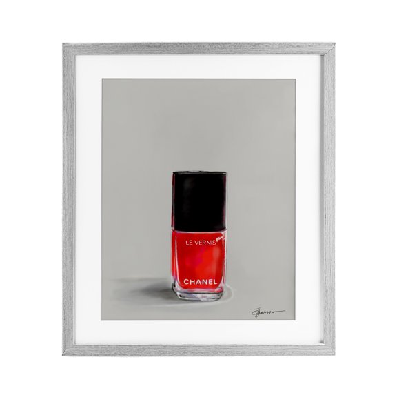 Stupell Industries Classy Rouge Nail Polish Gray Framed Print Under Glass, design by Mary Sparrow
