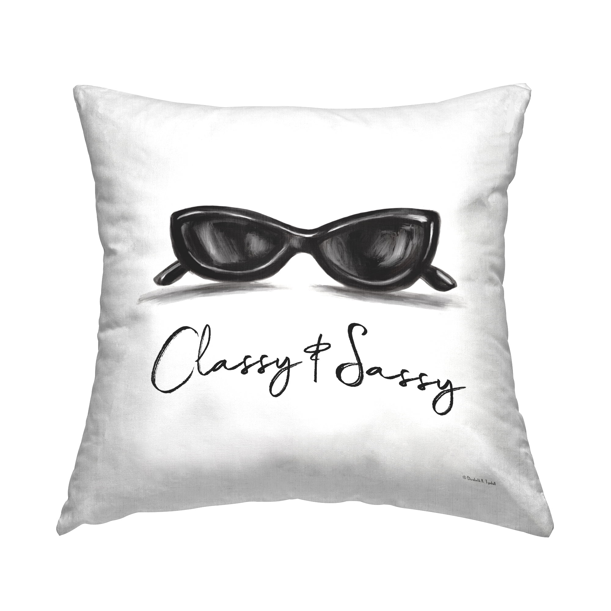 Stupell Industries Classy & Sassy Sunglasses Decorative Printed Throw Pillow, 18 x 18