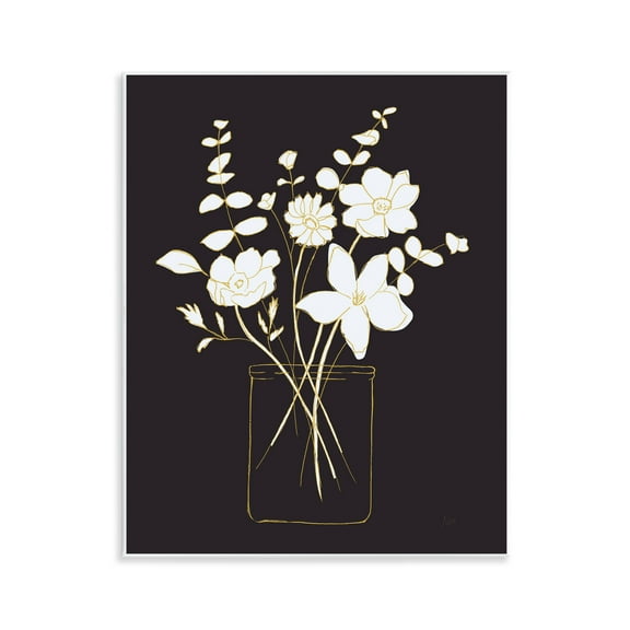 Stupell Industries Classy White Flowers Botanical & Floral Painting Unframed Art Print Wall Art, 11 x 14