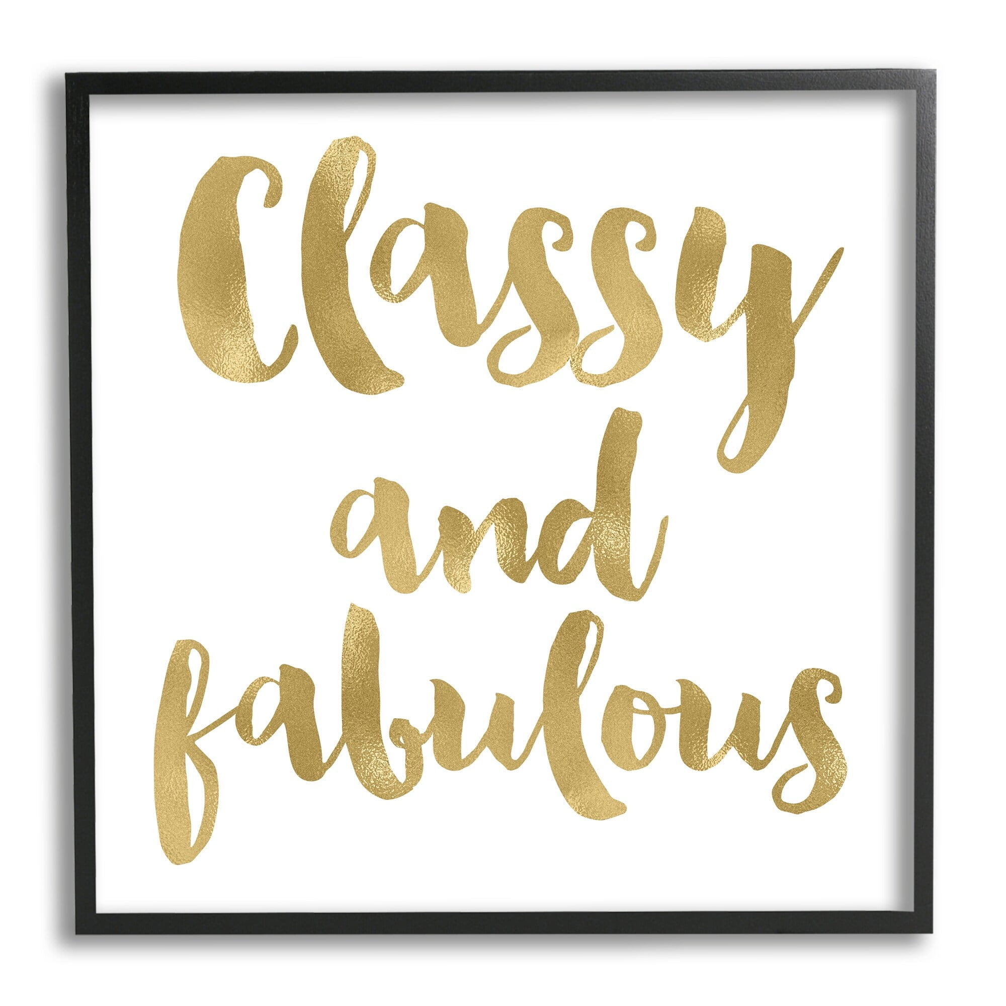 Stupell Industries Classy and Fabulous Glam Detail Calligraphy Phrase Framed Wall Art, 24 x 24, Design by Amy Brinkman