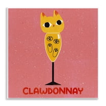 Stupell Industries Clawdonnay Feline Wine Animals Painting Unframed Art Print Wall Art, 12 x 12