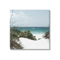 Stupell Industries Clear Beach Scenery Landscape Photography Gallery Wrapped Canvas Art Print Wall Art, 17 x 17