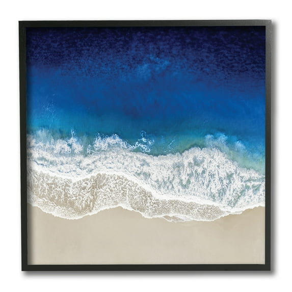 Stupell Industries Clear Blue Ocean Tropical Beach Aerial View,12 x 12,Designed by Maggie Olsen
