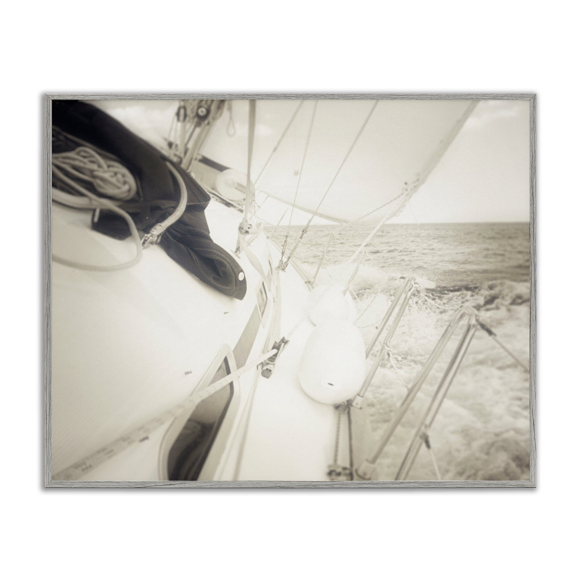 Stupell Industries Clear Day Sailing Transportation Photography Gray Framed Art Print Wall Art, 14 x 11