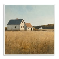 Stupell Industries Clear Sky over Barn Landscape & Nature Painting Unframed Art Print Wall Art, 12 x 12