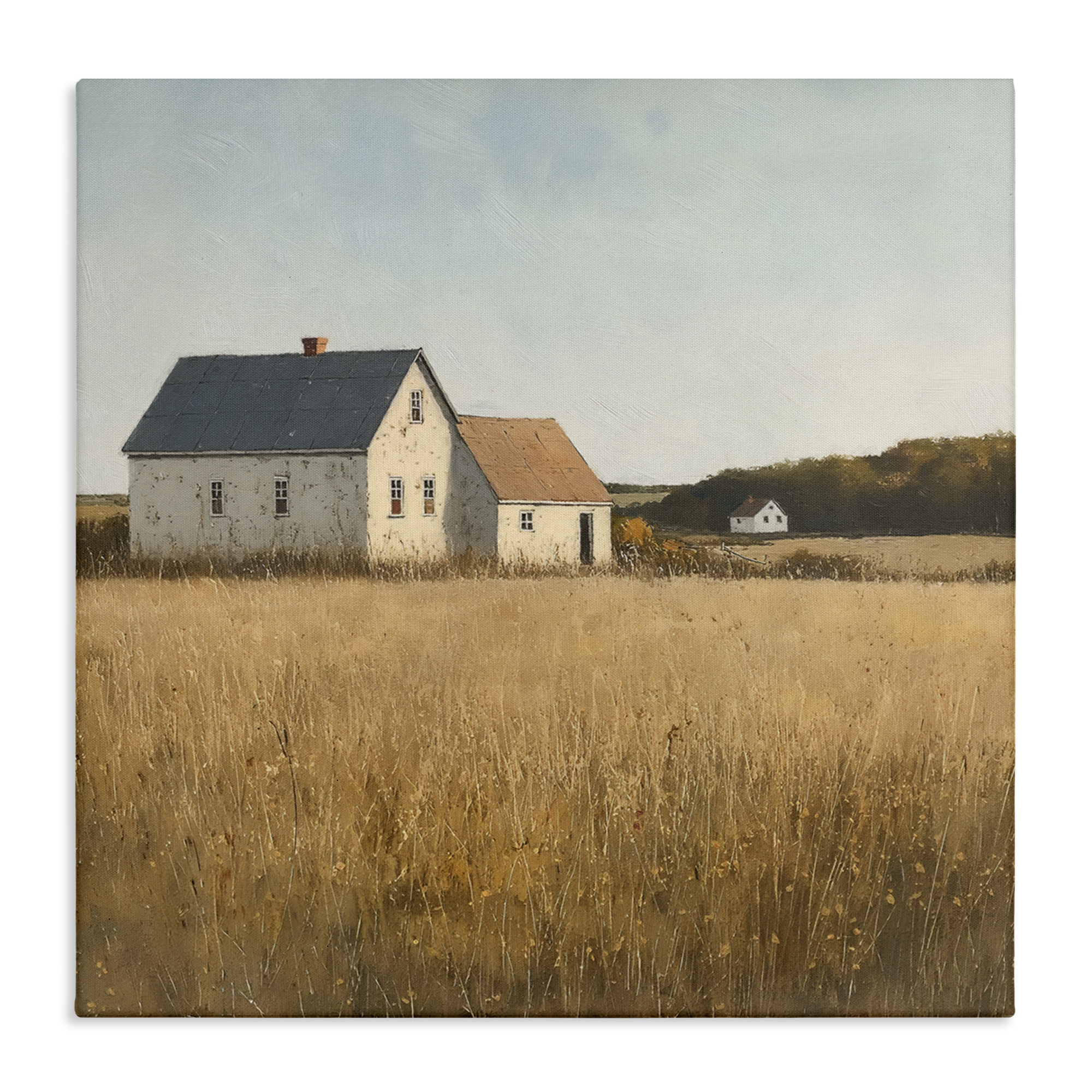Stupell Industries Clear Sky over Barn Landscape & Nature Painting Wrapped Canvas Art Print Wall Art, 24 x 24