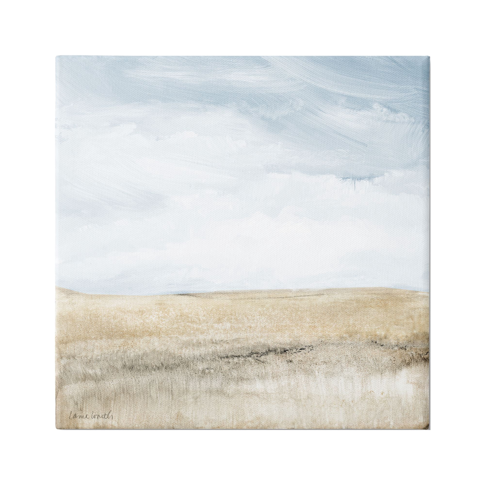 Stupell Industries Clear Sky over Field Landscape Painting Gallery Wrapped Canvas Art Print Wall Art, 30 x 30
