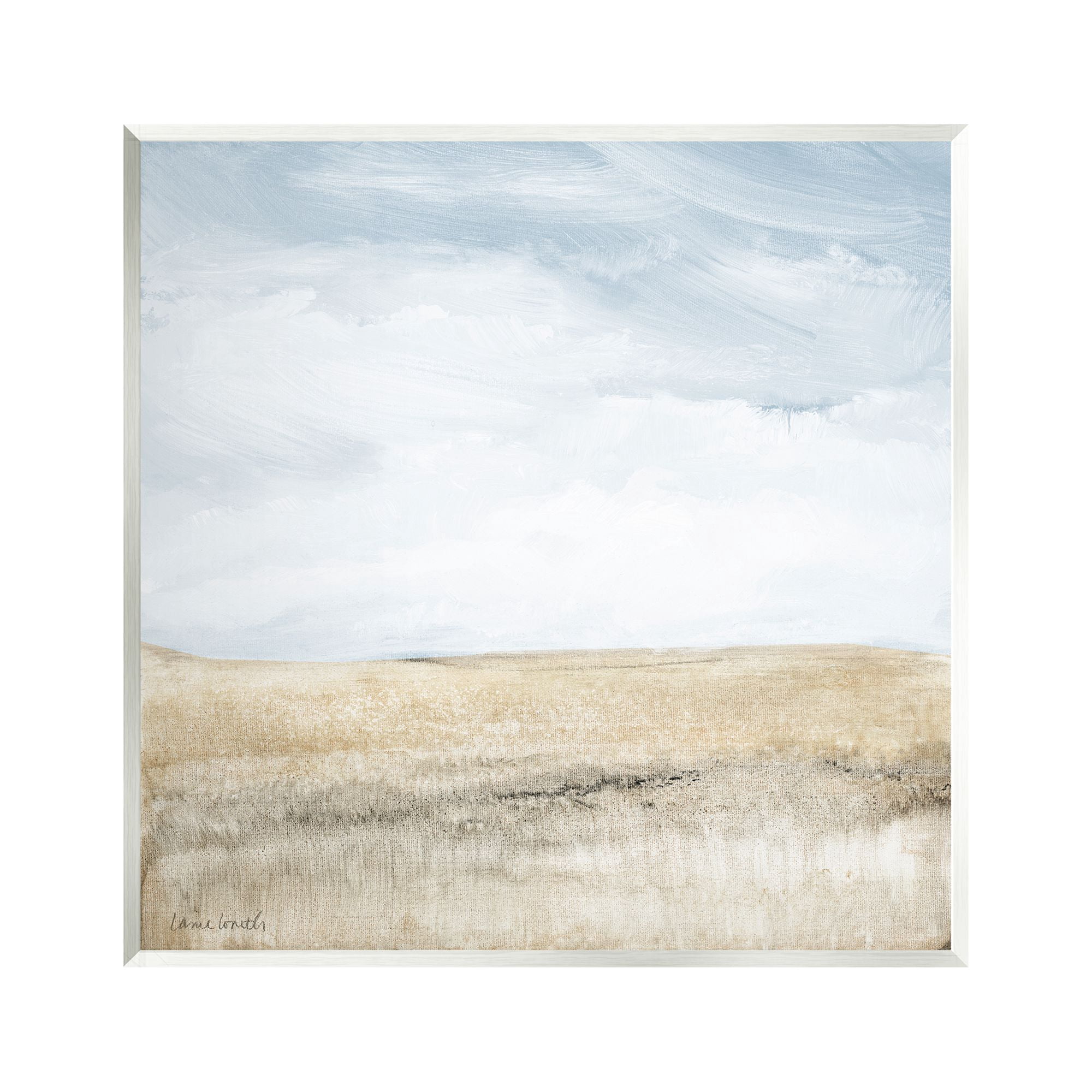 Stupell Industries Clear Sky over Field Landscape Painting Unframed Art Print Wall Art, 12 x 12