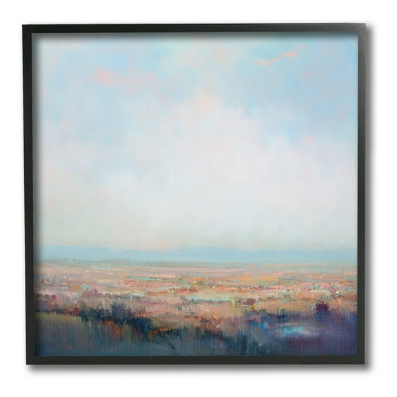 Stupell Industries Clear Sky over Nature Landscape Painting Black Framed Art Print Wall Art, 12 x 12