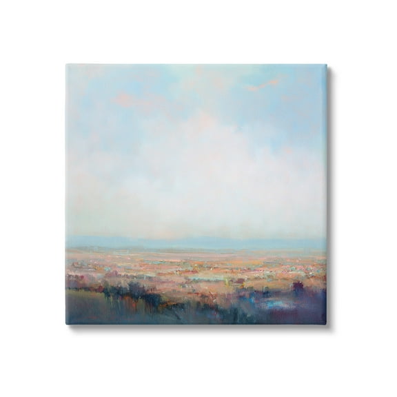 Stupell Industries Clear Sky over Nature Landscape Painting Gallery Wrapped Canvas Art Print Wall Art, 17 x 17