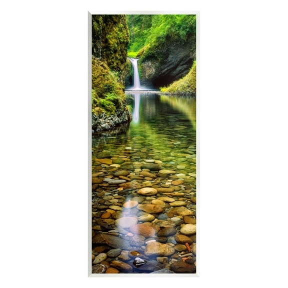 Stupell Industries Clear Stream Waterfall Photography Landscape Photography Unframed Art Print Wall Art