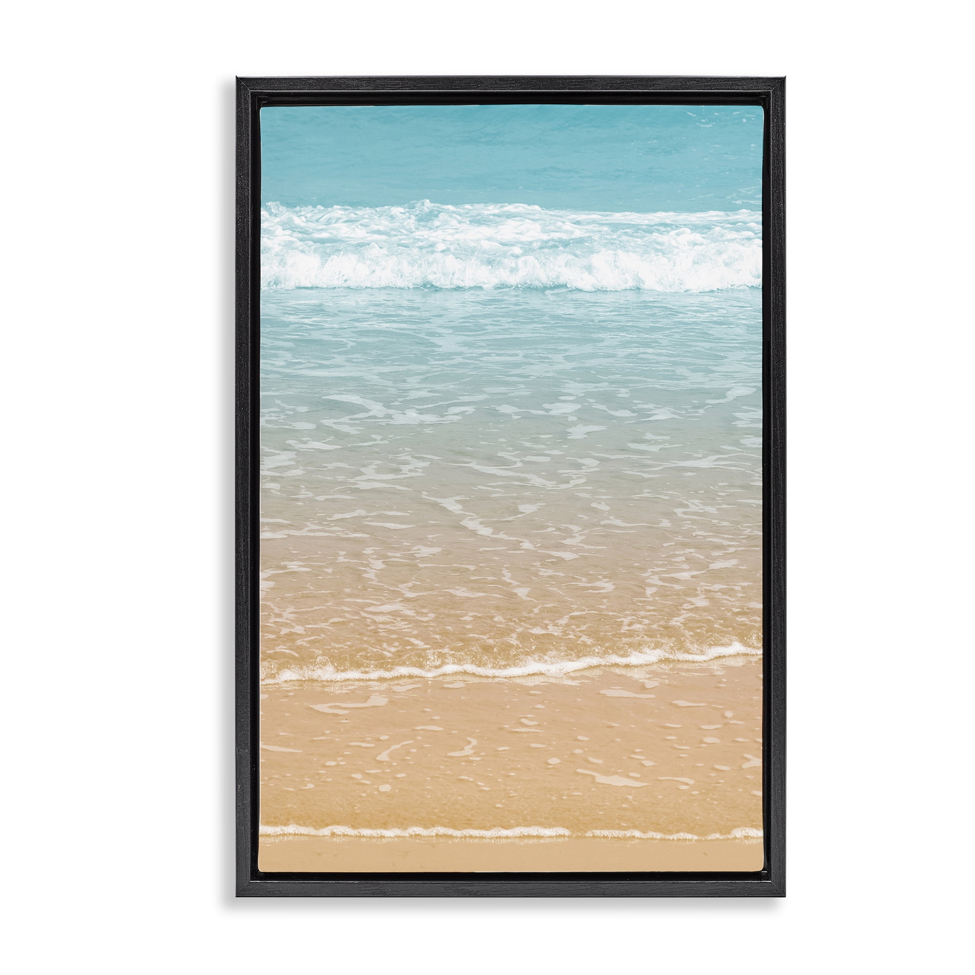 Stupell Industries Clear Summer Waters Nautical & Beach Photography Black Floater Framed Canvas Art Print Wall Art, 21 x 31