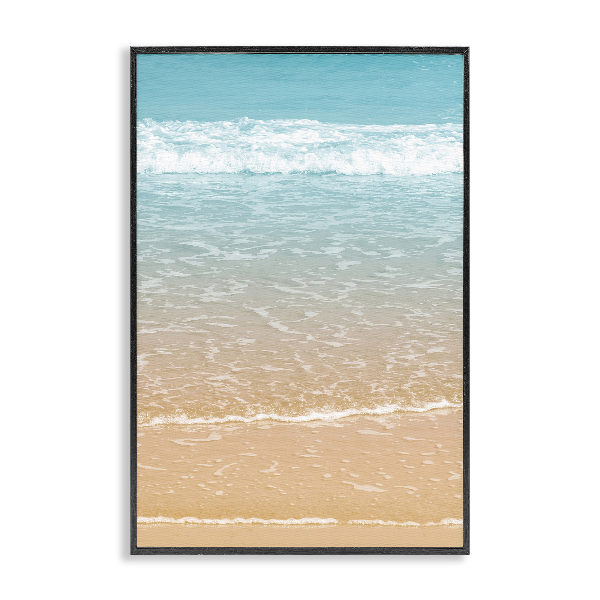 Stupell Industries Clear Summer Waters Nautical & Beach Photography Black Framed Art Print Wall Art, 16 x 24