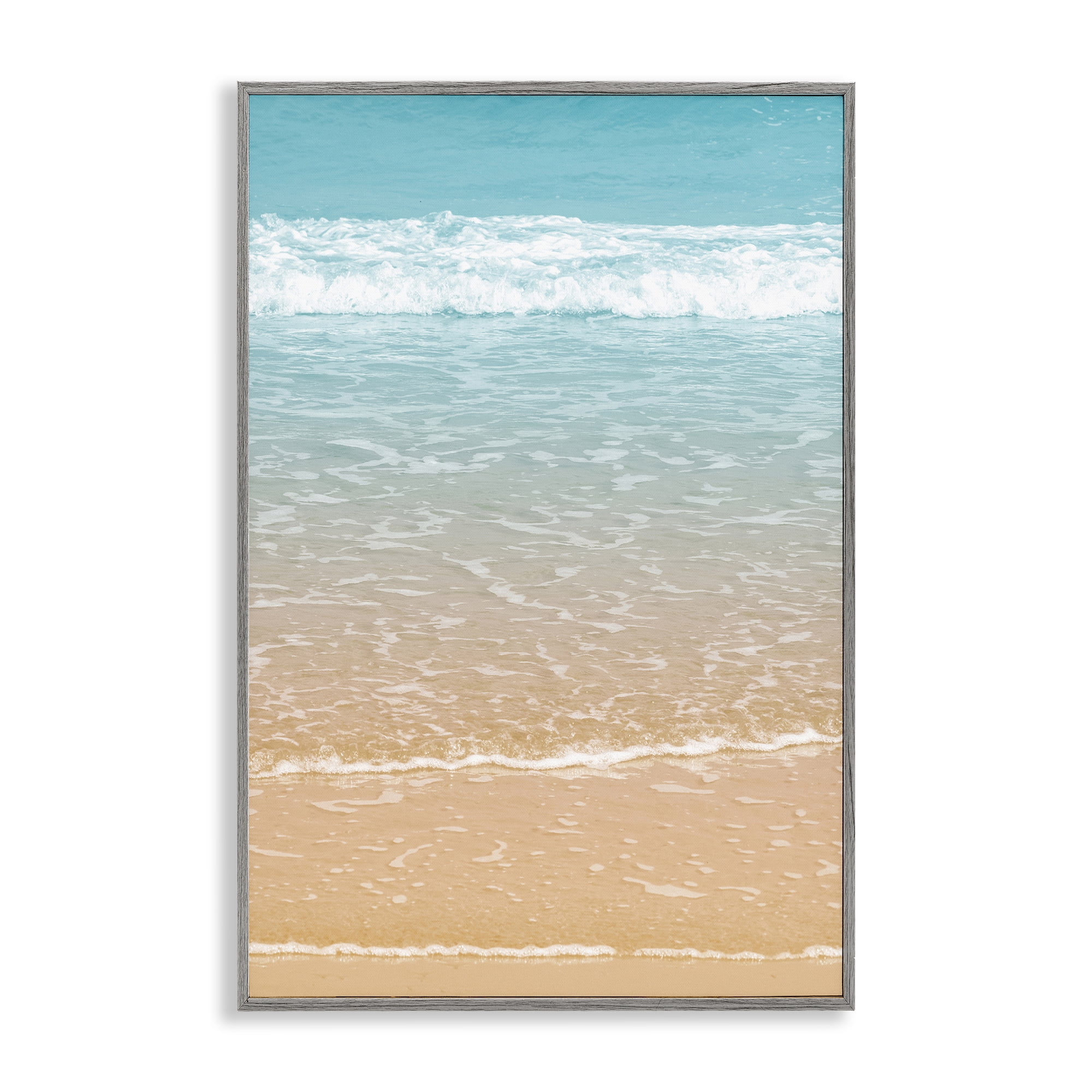 Stupell Industries Clear Summer Waters Nautical & Beach Photography Gray Framed Art Print Wall Art, 16 x 24