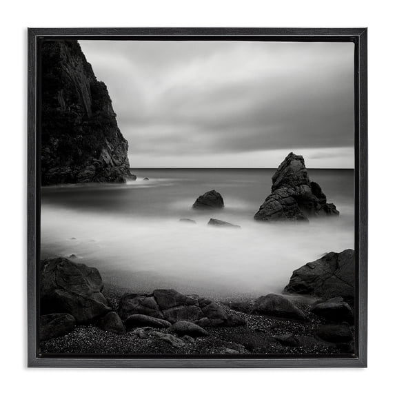 Stupell Industries Tropical Clear To The Horizon Black Floating Frame Canvas Art, 18 x 18, by Chip Forelli