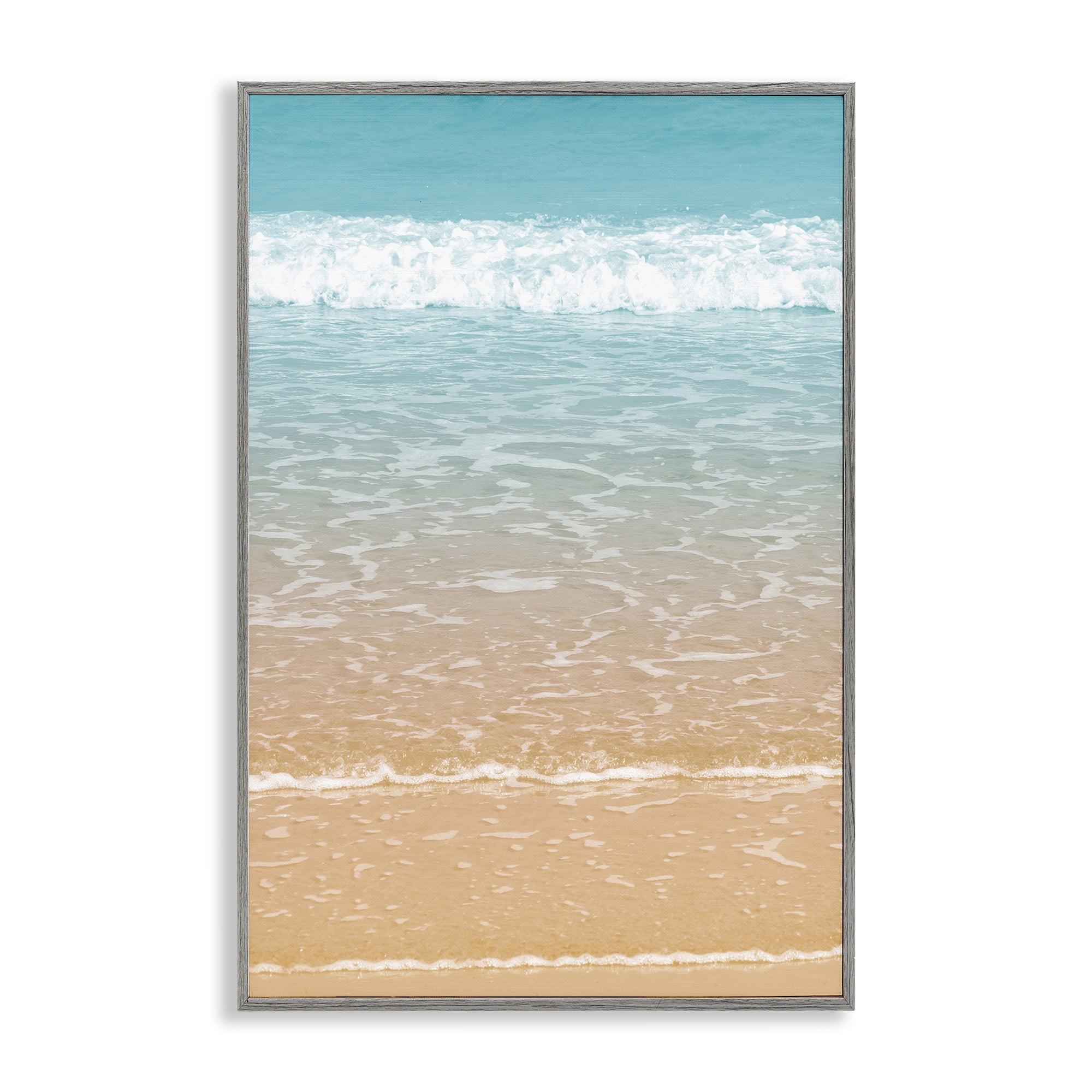 Stupell Industries Clear Waters Shore Nautical & Beach Photography Gray Framed Art Print Wall Art, 16 x 24