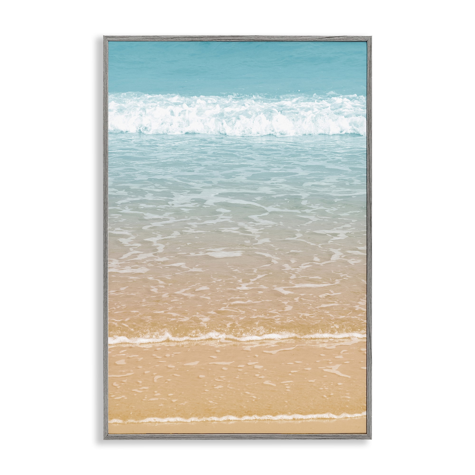 Stupell Industries Clear Waters Shore Nautical & Beach Photography Gray Framed Art Print Wall Art, 20 x 30