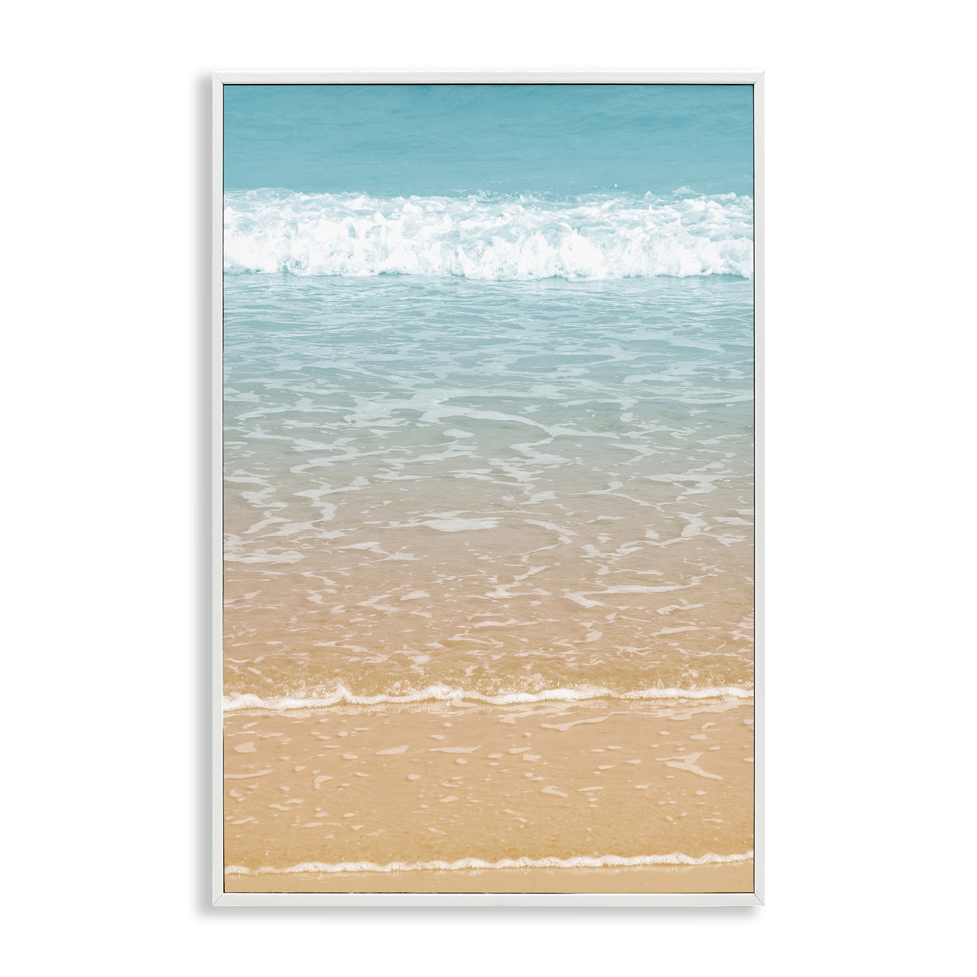 Stupell Industries Clear Waters Shore Nautical & Beach Photography White Framed Art Print Wall Art, 16 x 24
