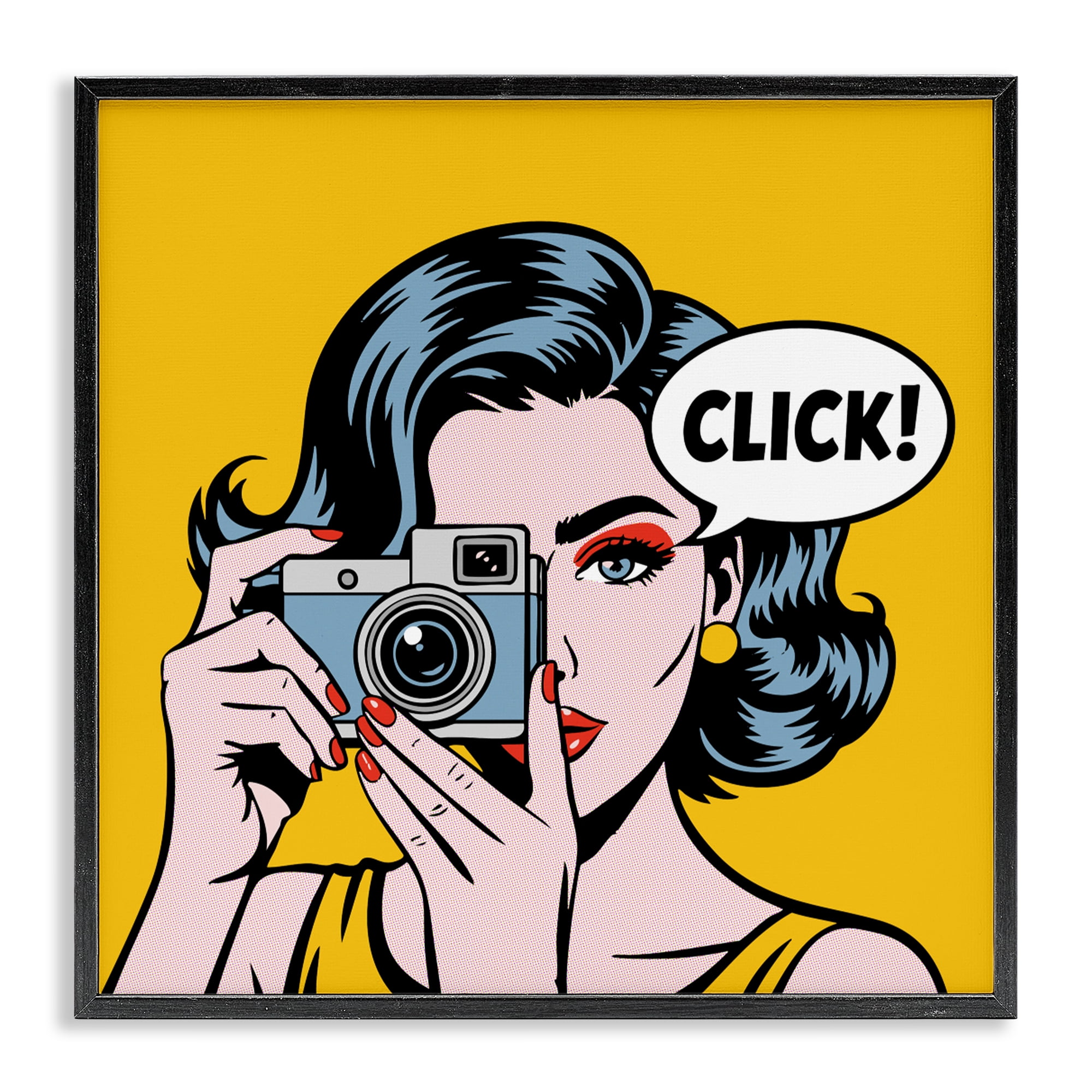 Stupell Industries Click Retro Photographer Black Framed Giclee Art, design by Andreas Magnusson