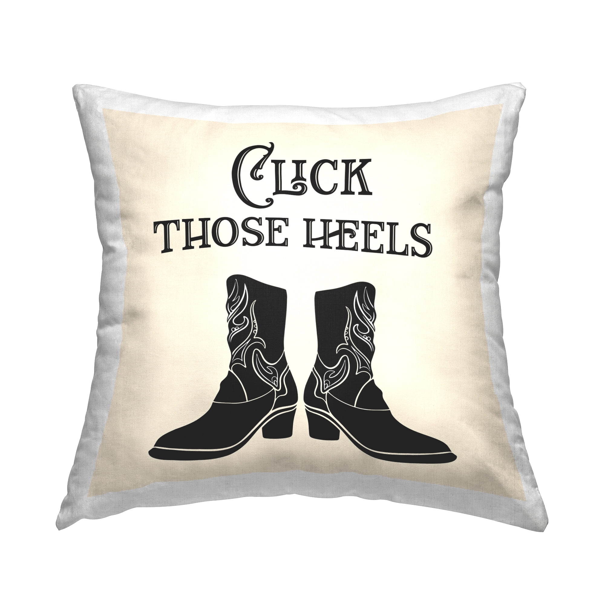 Stupell Industries Click Those Heels Cowgirl Decorative Printed Throw Pillow Design by Karen Smith.