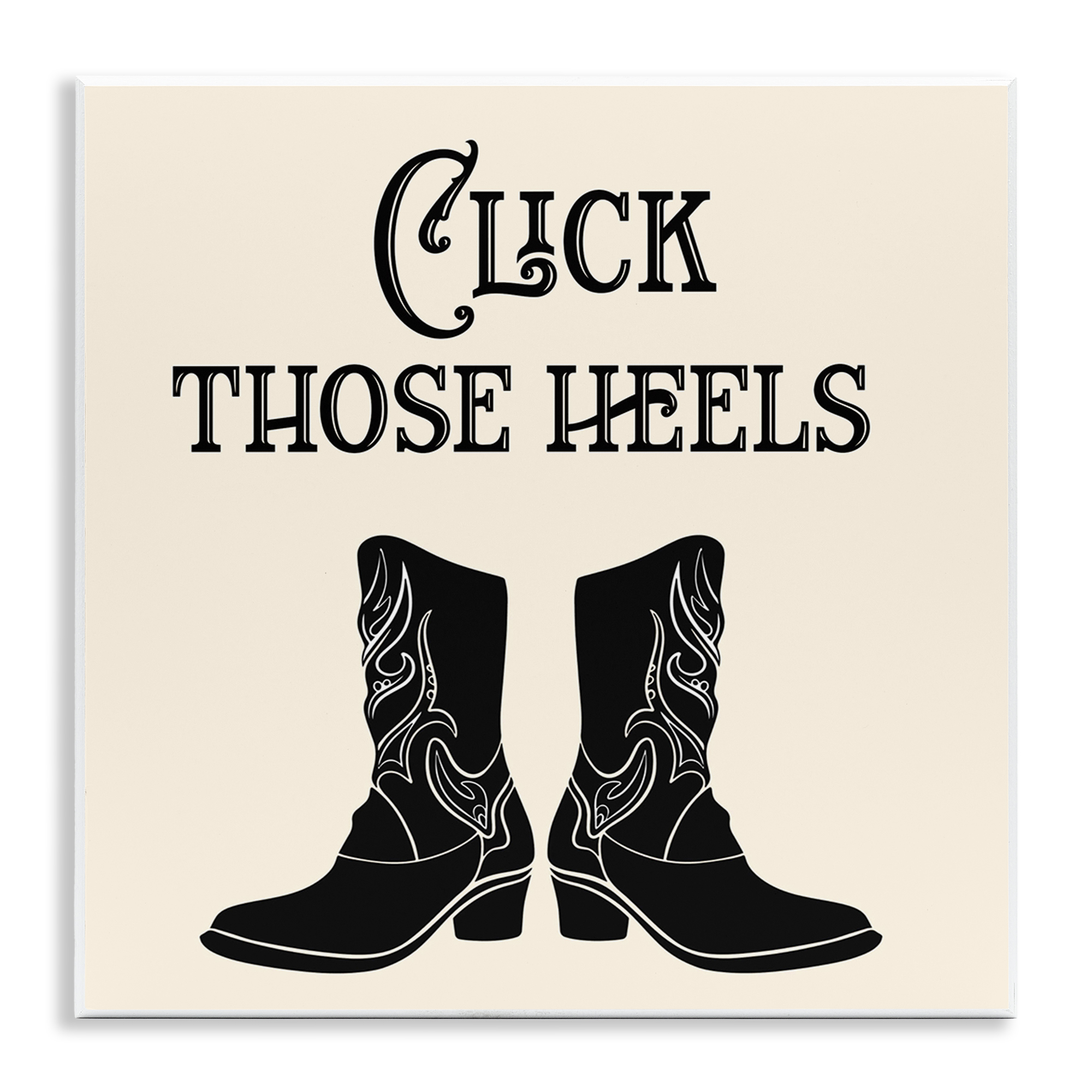 Stupell Industries Click Those Heels Cowgirl Fashion Painting Unframed Art Print Wall Art, 12 x 12