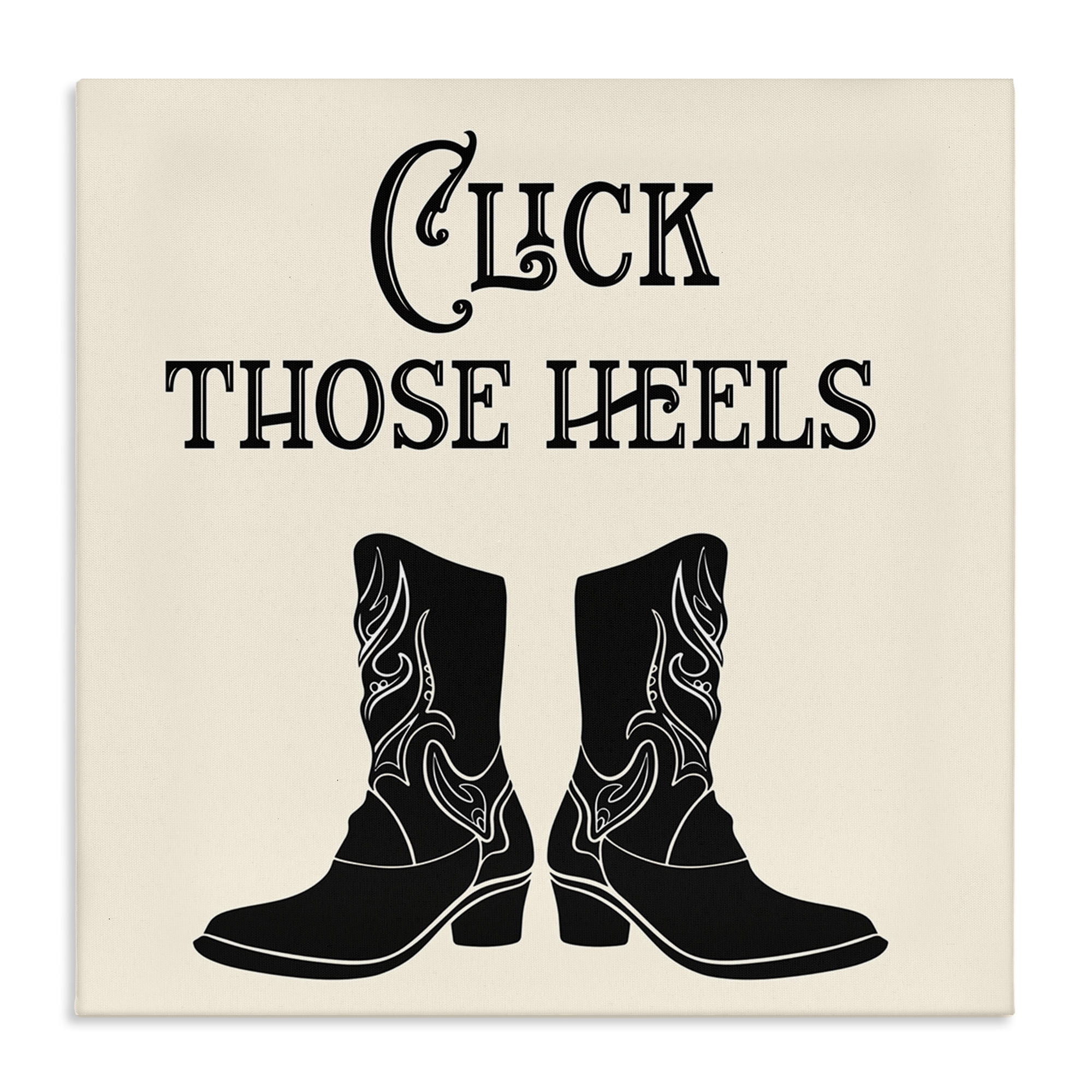 Stupell Industries Click Those Heels Cowgirl Fashion Painting Wrapped Canvas Art Print Wall Art, 17 x 17