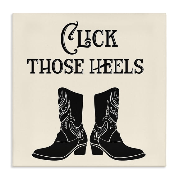 Stupell Industries Click Those Heels Cowgirl Fashion Painting Wrapped Canvas Art Print Wall Art, 36 x 36