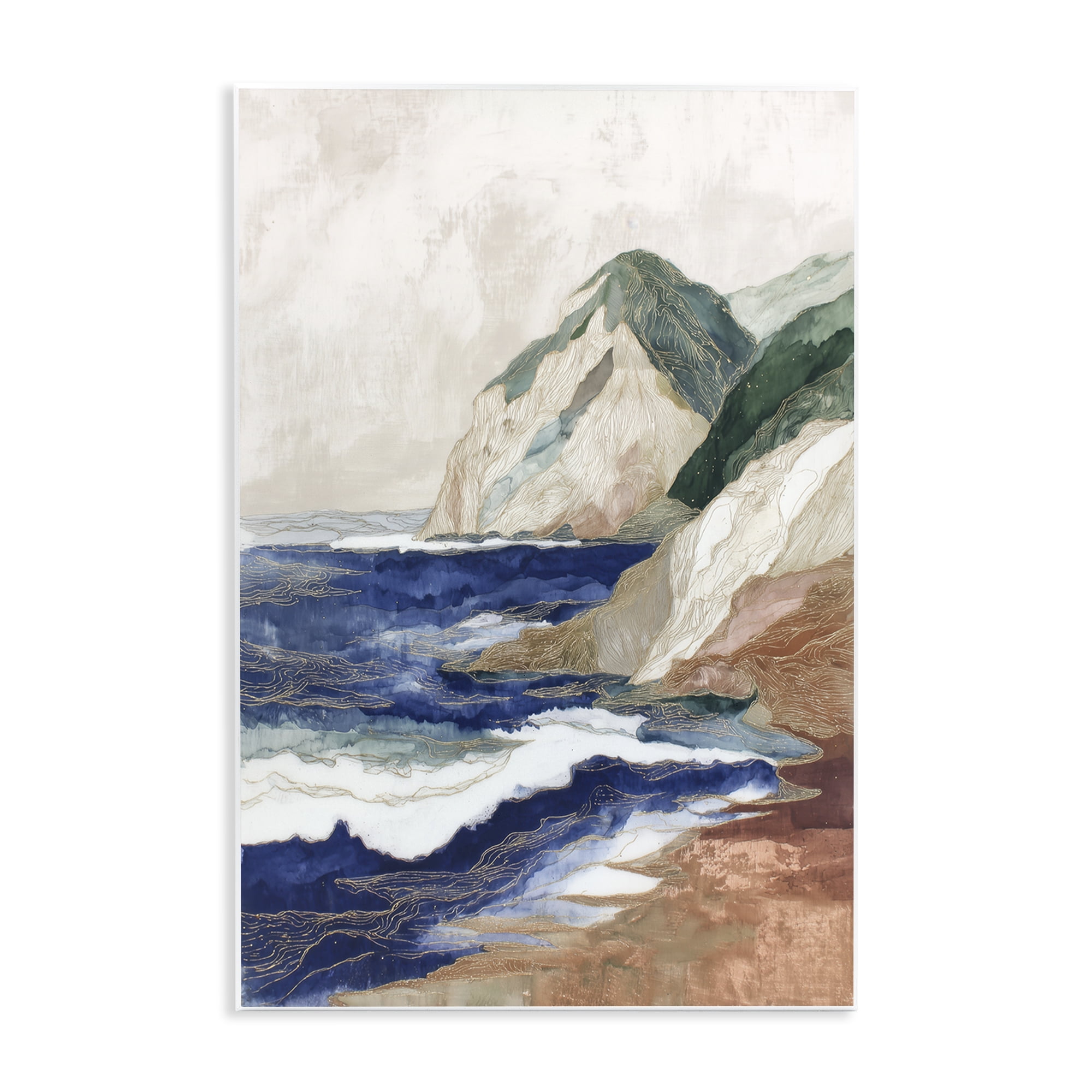 Stupell Industries Cliff Next To The Sea Wall Plaque Art, design by Chromatic Storm Studio