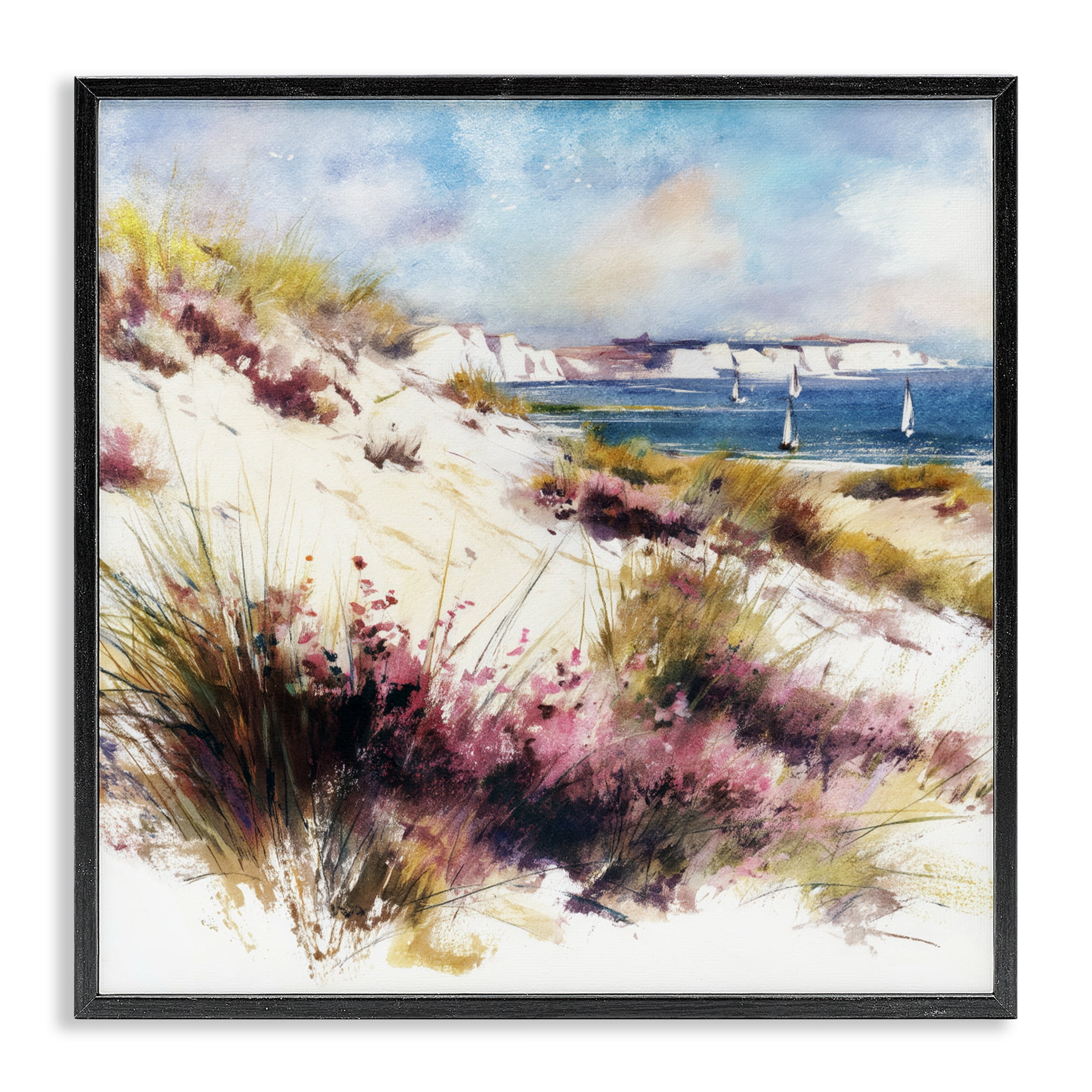 Stupell Industries Cliffs And Waters View Black Framed Giclee Art, design by Svetlana Aleynikova