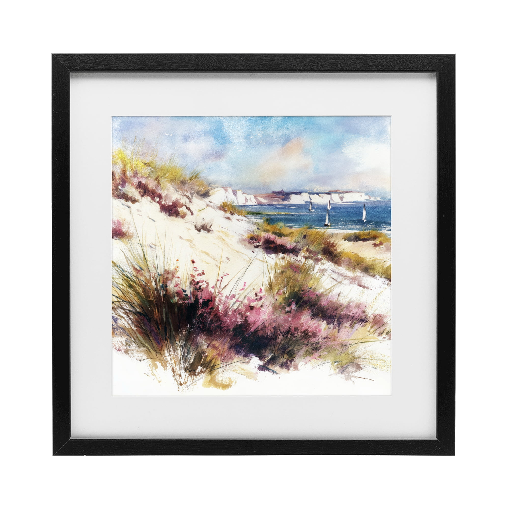 Stupell Industries Cliffs And Waters View Black Framed Print Under Glass, design by Svetlana Aleynikova