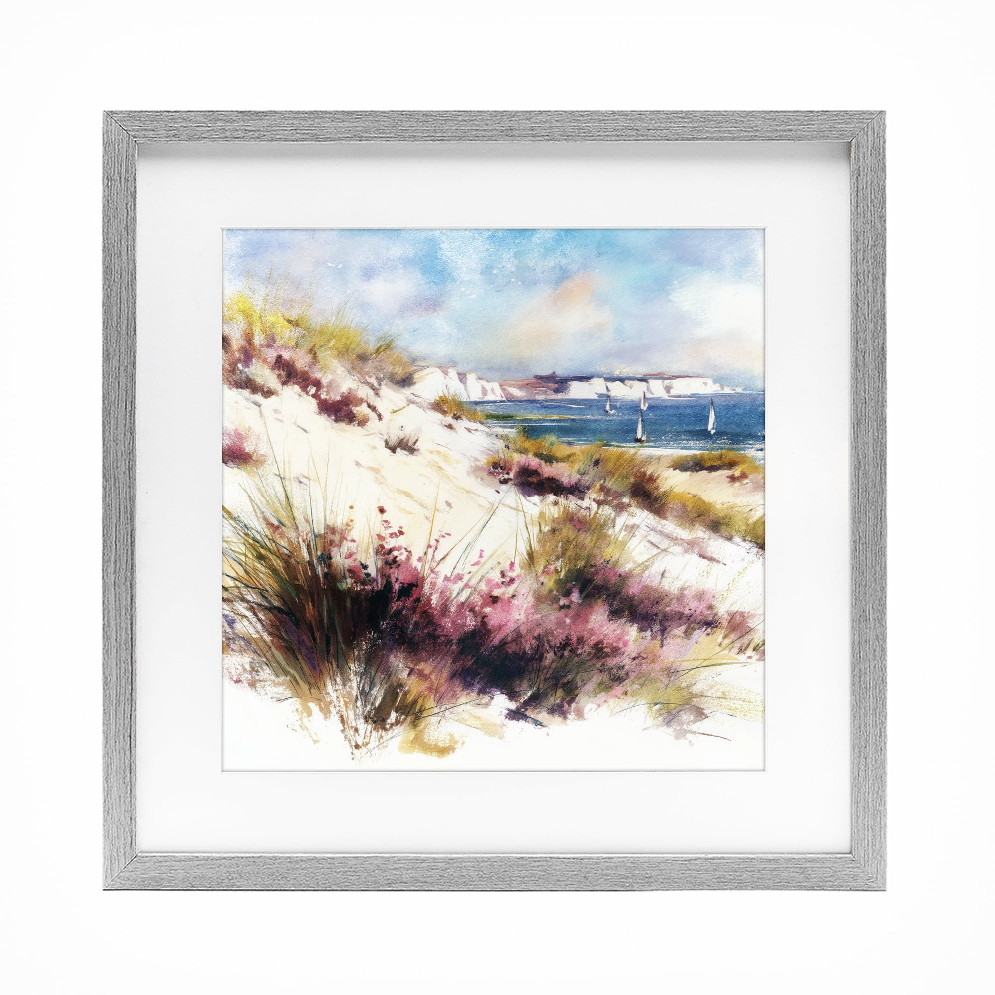 Stupell Industries Cliffs And Waters View Gray Framed Print Under Glass, design by Svetlana Aleynikova