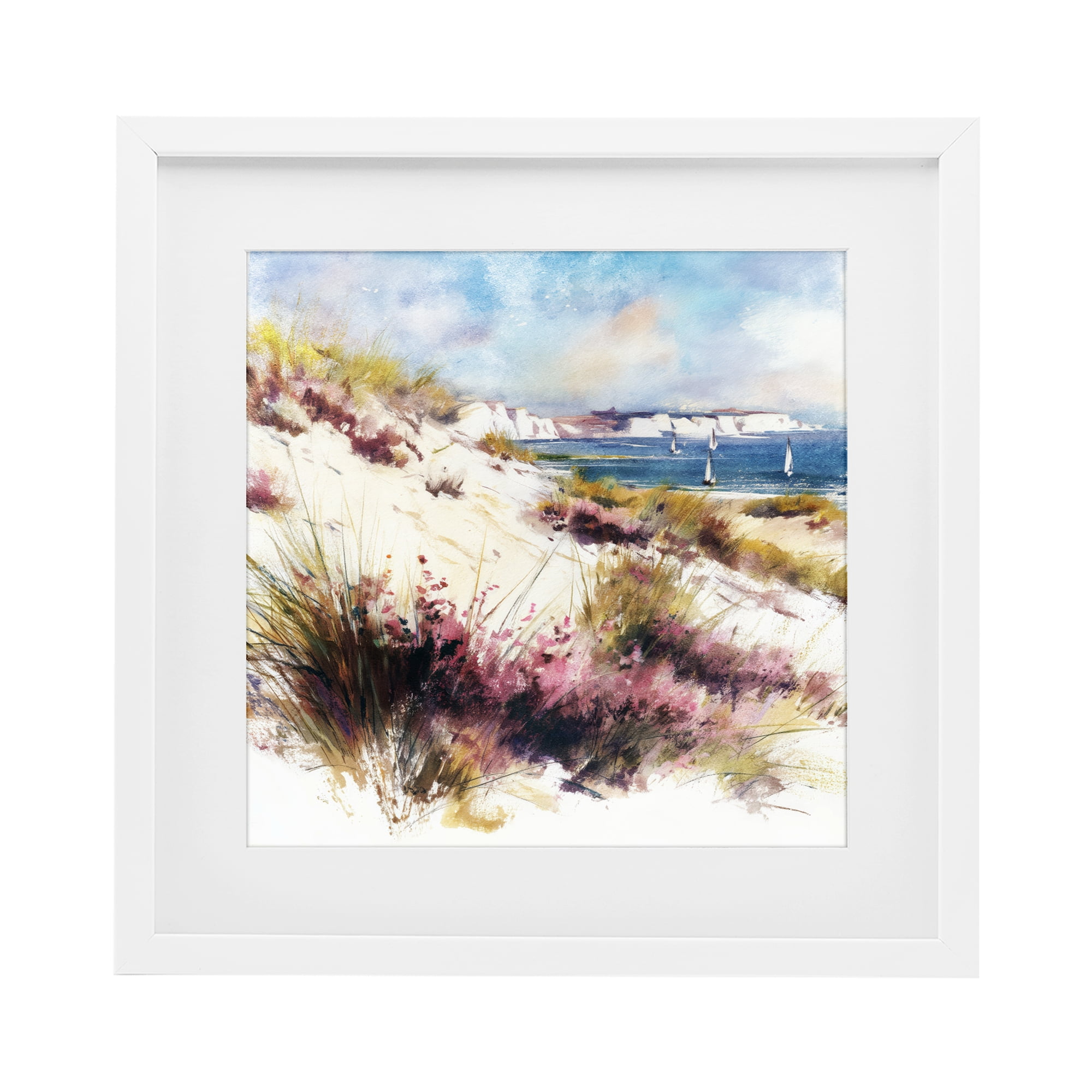 Stupell Industries Cliffs And Waters View White Framed Print Under Glass, design by Svetlana Aleynikova