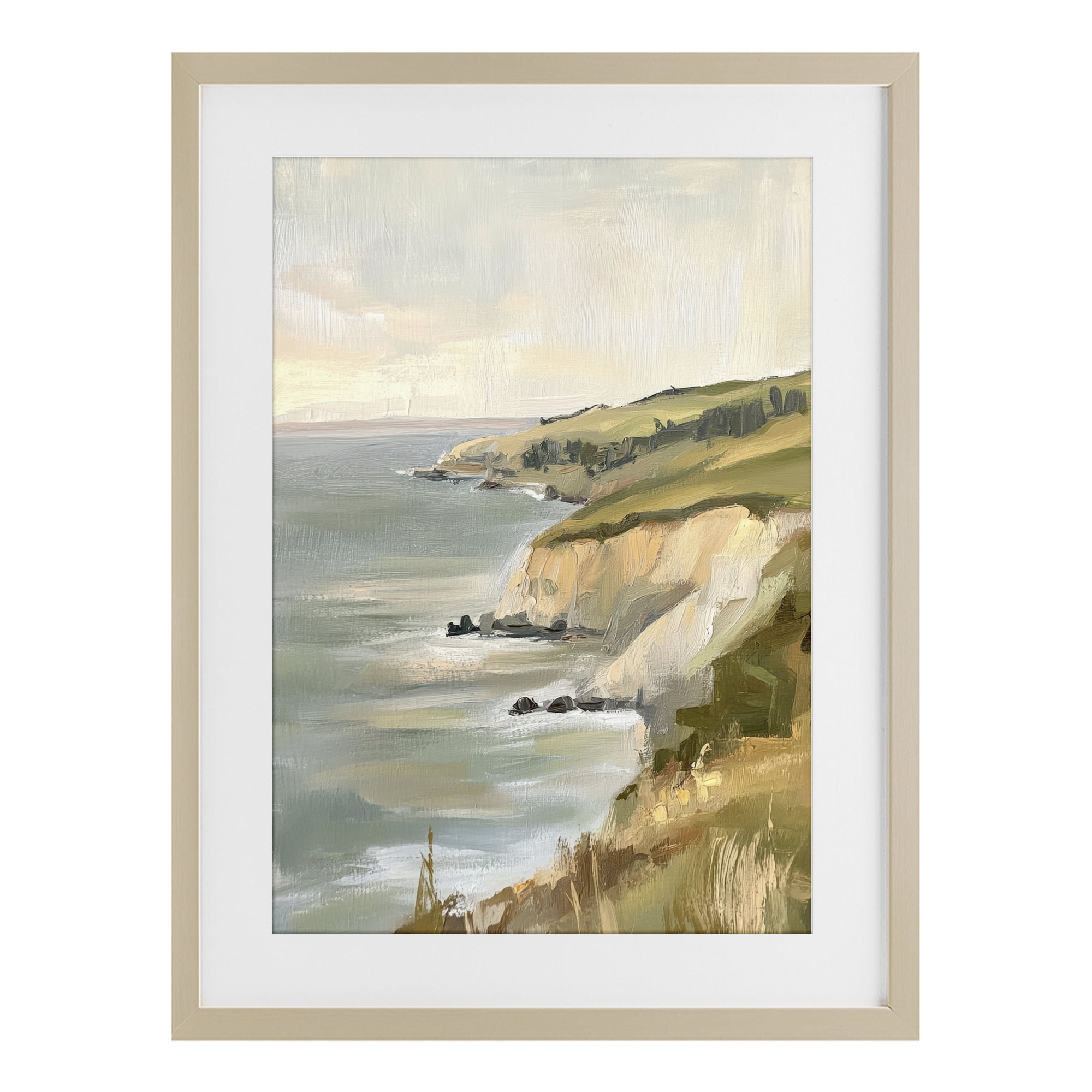 Stupell Industries Cliffs Off The Sea Birch Framed Print Under Glass, design by Petal Prints Design