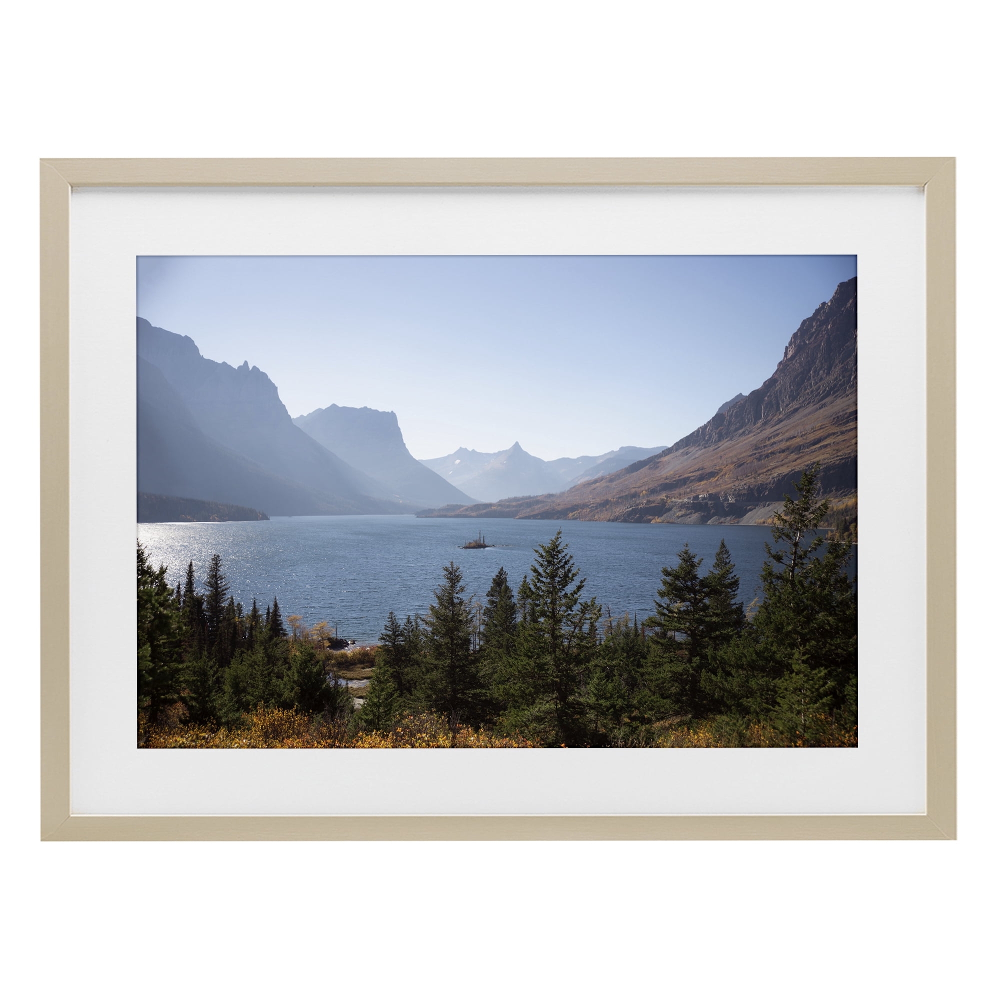 Stupell Industries Cliffs Overlooking Lake Birch Framed Print Under Glass, design by Carol Robinson
