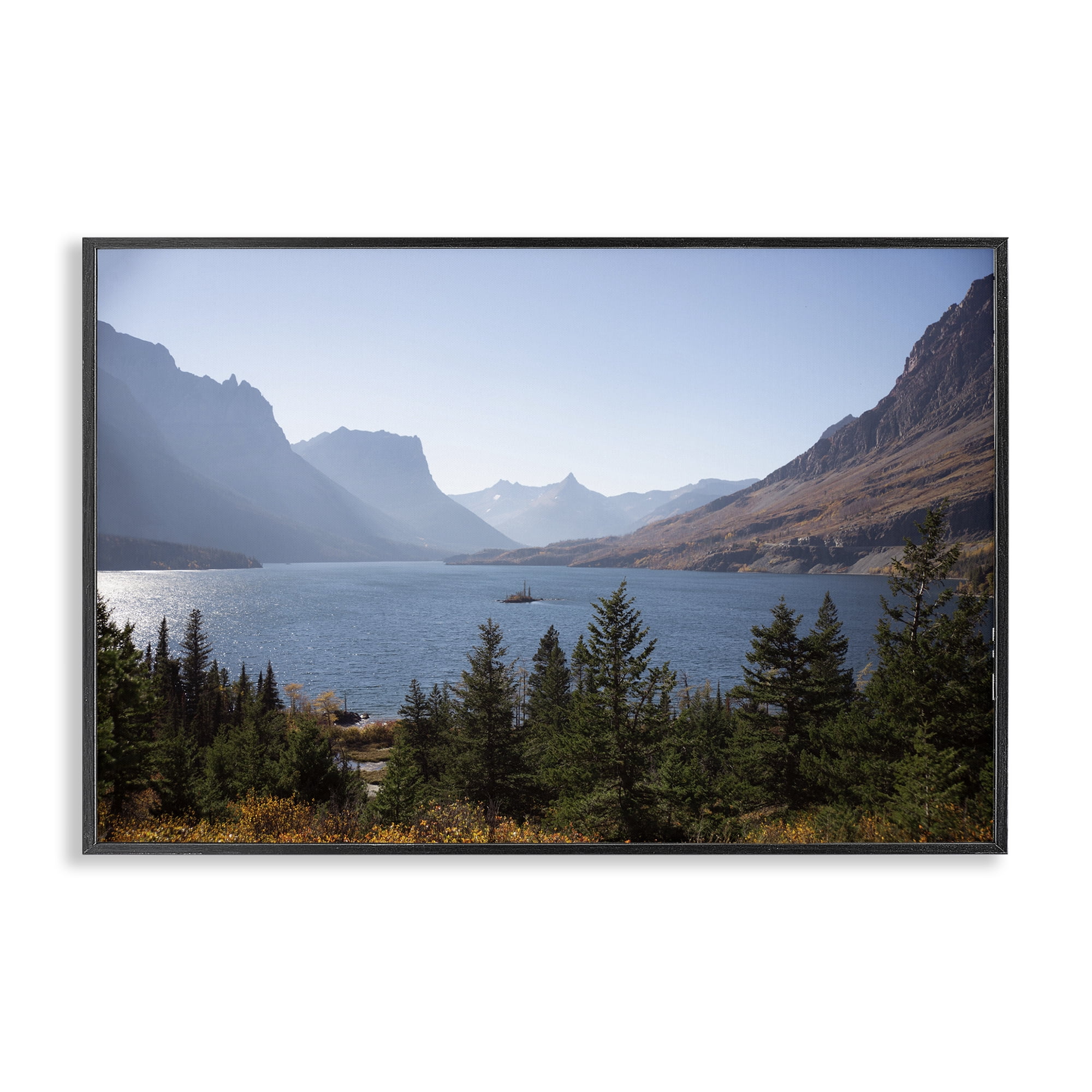 Stupell Industries Cliffs Overlooking Lake Black Framed Giclee Art, design by Carol Robinson