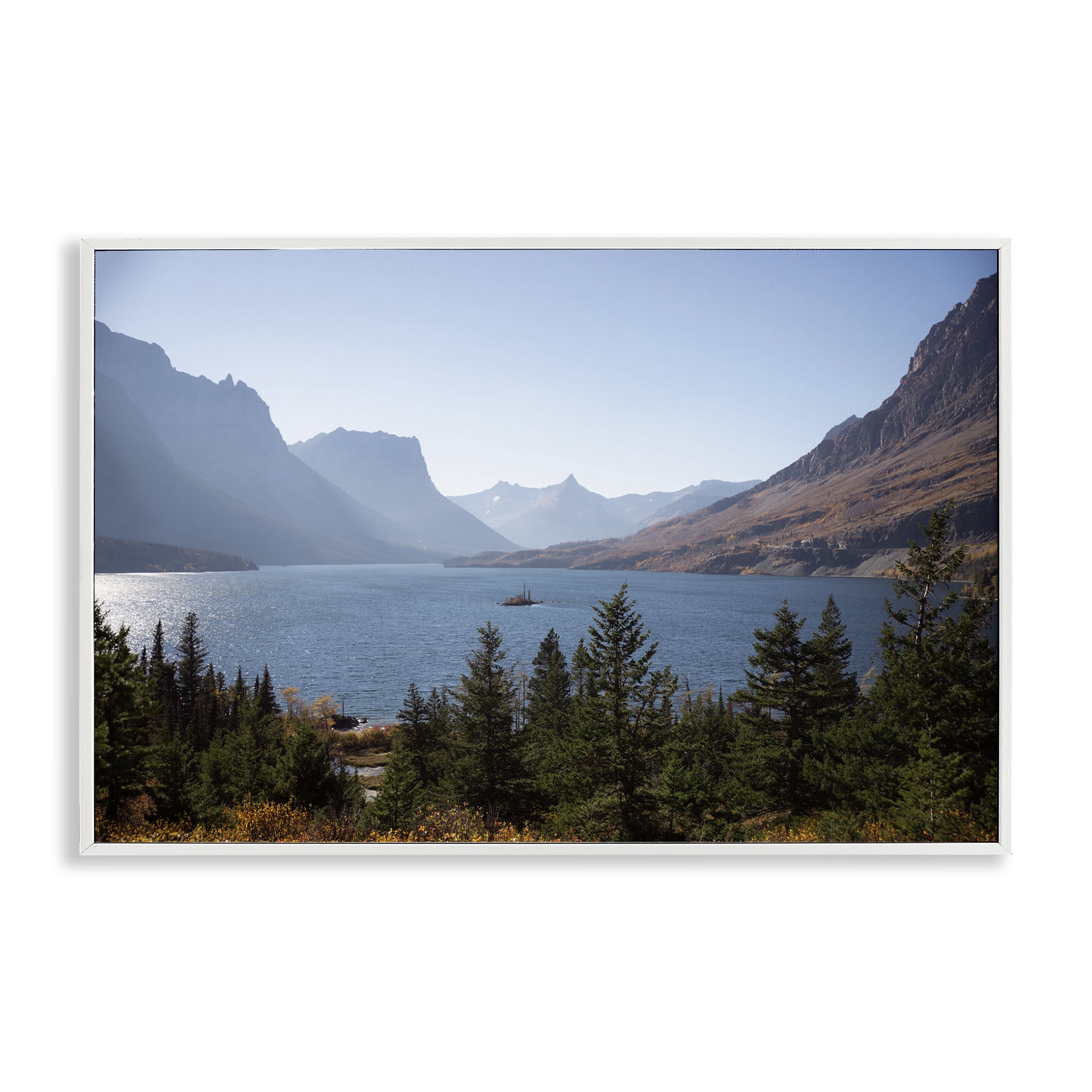 Stupell Industries Cliffs Overlooking Lake White Framed Giclee Art, design by Carol Robinson
