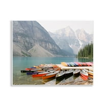 Stupell Industries Cliffside Canoe Dock Landscape Photography Unframed Art Print Wall Art, 14 x 11