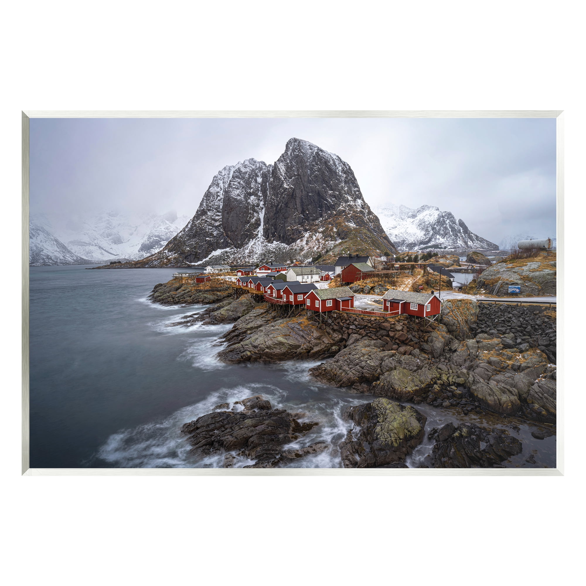 Stupell Industries Cliffside Nautical Town Landscape Photography Unframed Art Print Wall Art, 19 x 13