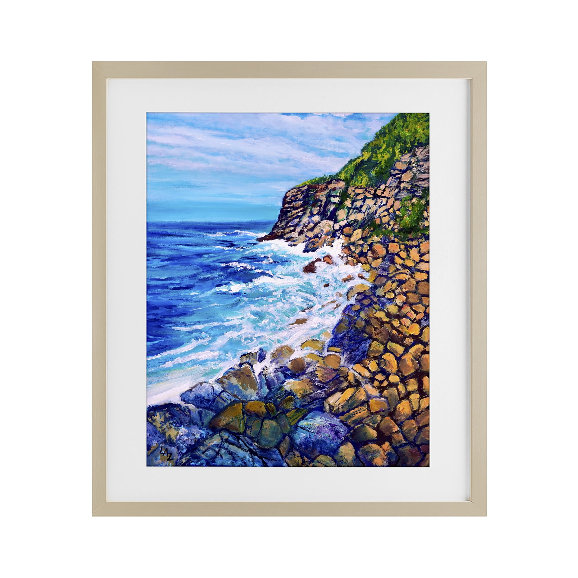 Stupell Industries Cliffside Ocean Spray Birch Framed Print Under Glass, design by Lee Ann Zirbes