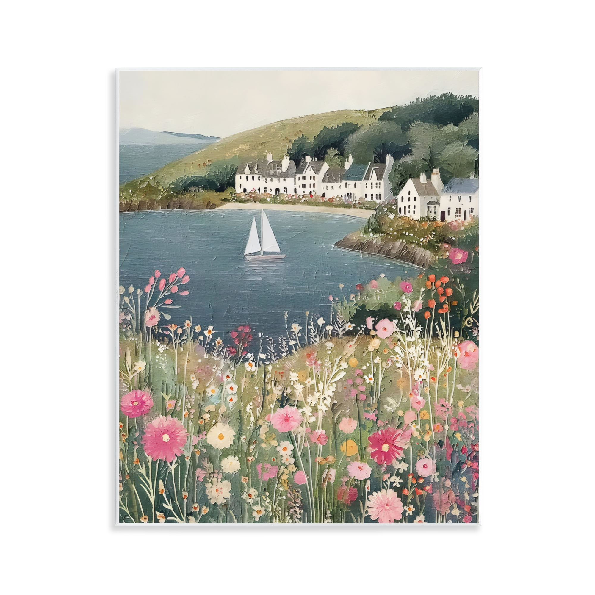 Stupell Industries Clifftop Meadow & Sailboat Wall Plaque Art, design by Riley B