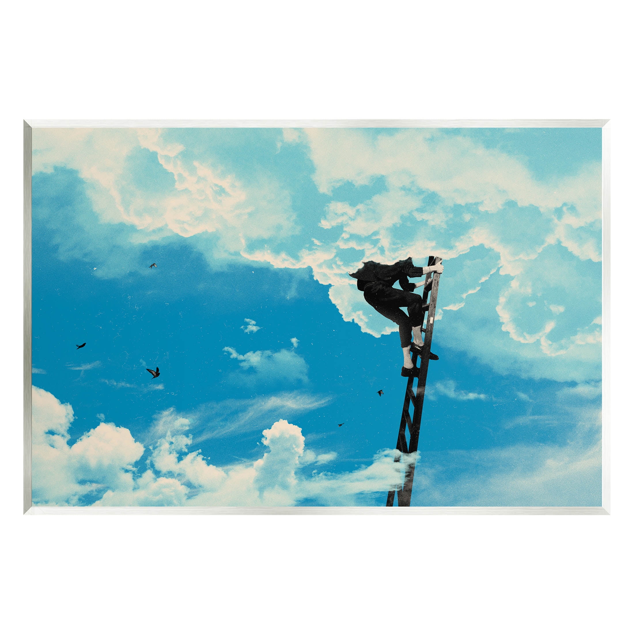 Stupell Industries Climbing Ladder Into Clouds Concept Graphic Art Unframed Art Print Wall Art, Design by Matheus Lopes Castro