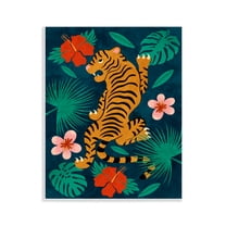 Stupell Industries Climbing Tiger Tropics Animals Painting Unframed Art Print Wall Art, 11 x 14