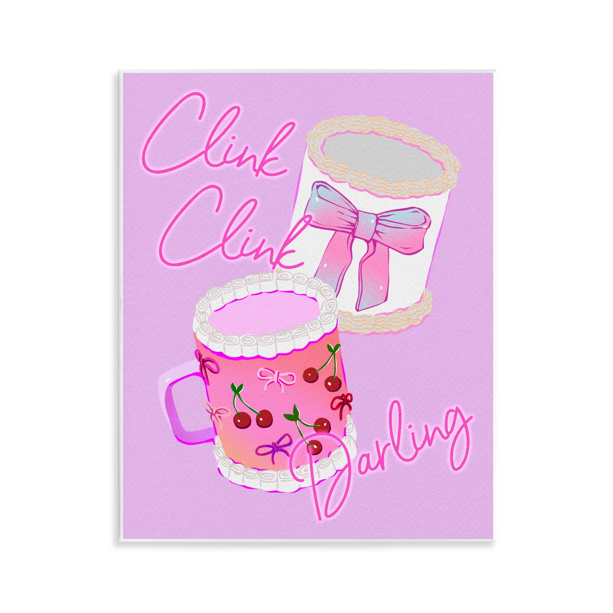 Stupell Industries Clink Darling Cherry Mug Wall Plaque Art, design by Ziwei Li