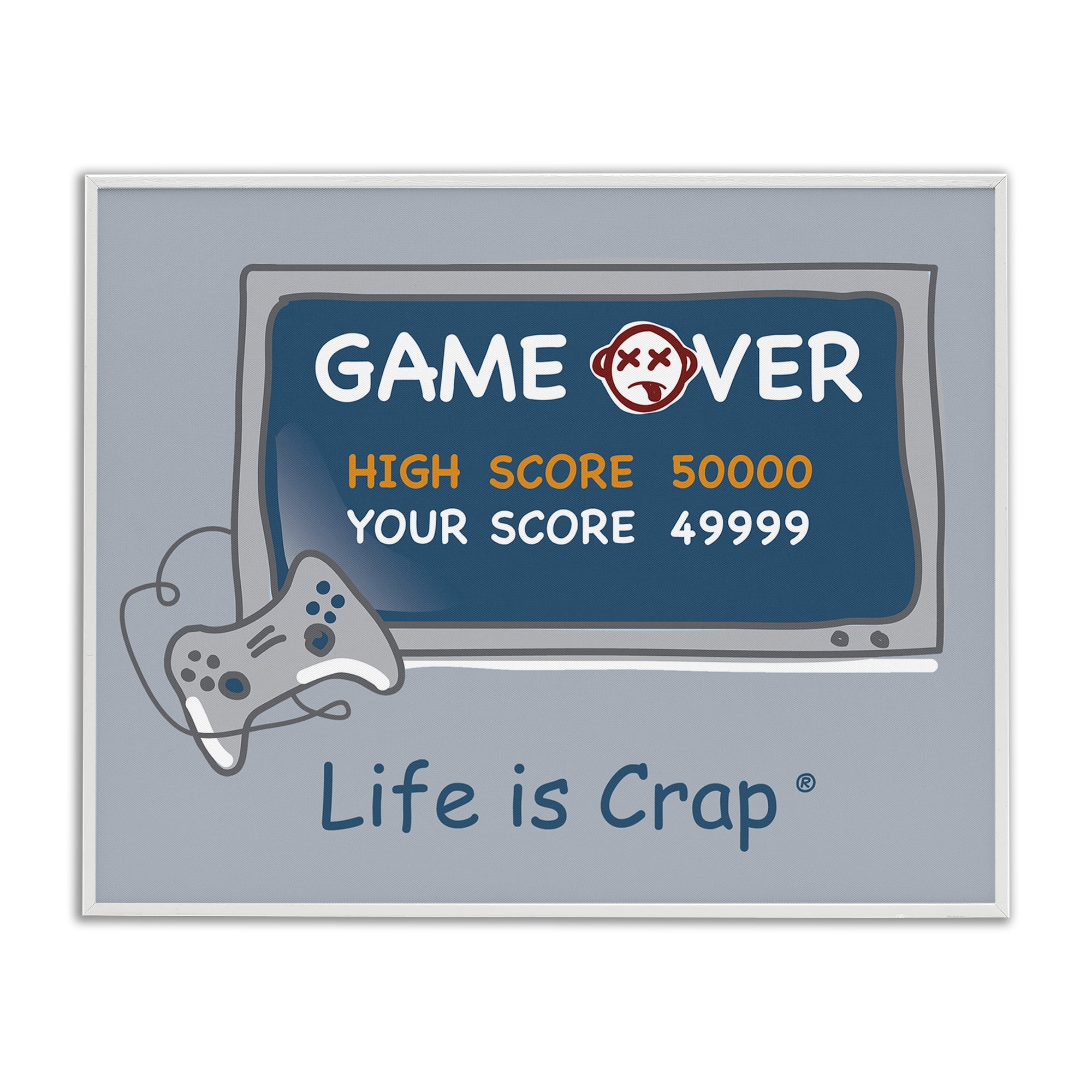 Stupell Industries Close Score Game Over Novelty & Humor Painting White Framed Art Print Wall Art, 14 x 11