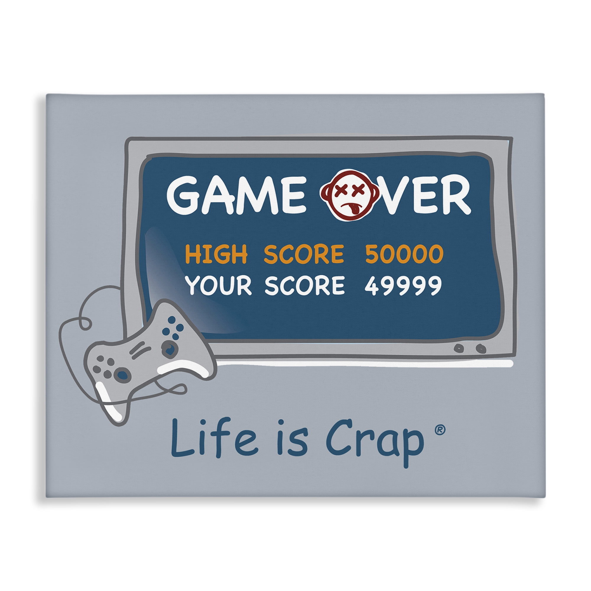 Stupell Industries Close Score Game Over Novelty & Humor Painting Wrapped Canvas Art Print Wall Art, 30 x 24
