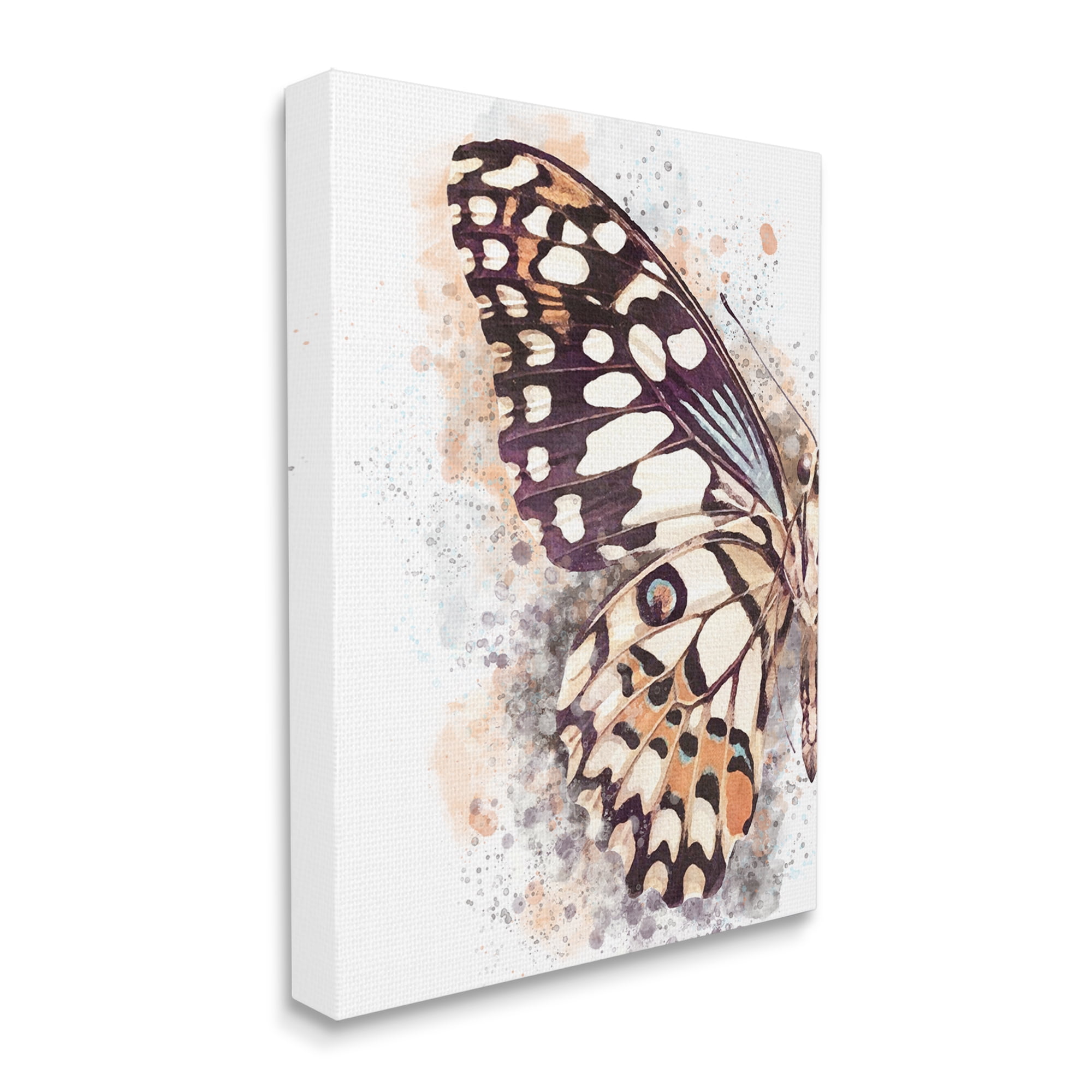 Stupell Industries Close Up Butterfly Patterned Wing Paint Splatter, 36 x 48, Designed by Ros Ruseva
