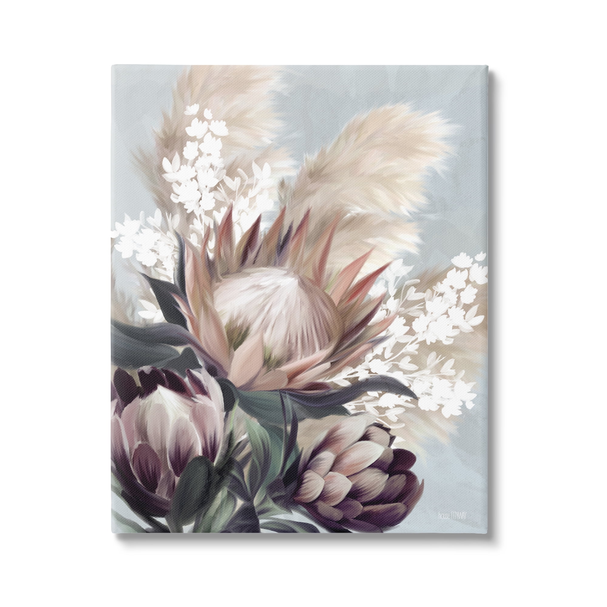 Stupell Industries Close Up Country Plants Botanical & Floral Painting Gallery Wrapped Canvas Art Print Wall Art, 16 x 20