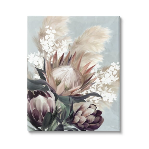 Stupell Industries Close Up Country Plants Botanical & Floral Painting Gallery Wrapped Canvas Art Print Wall Art, 24 x 30
