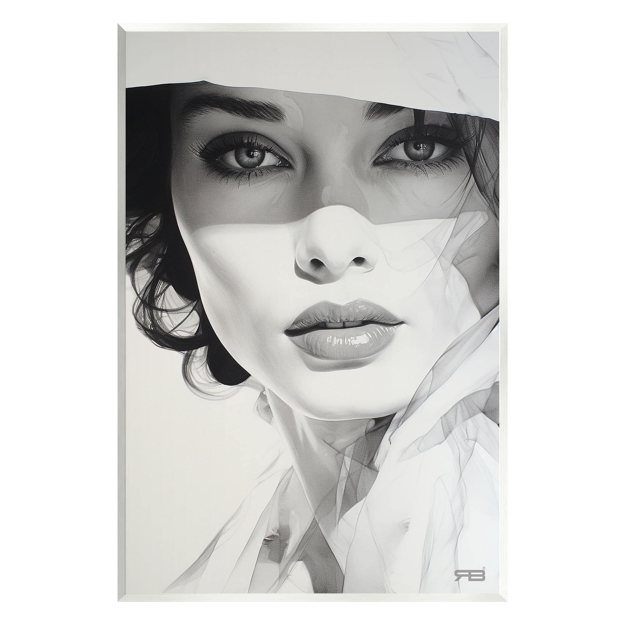 Stupell Industries Close Up Fashion Portrait Beauty & Fashion Painting Unframed Art Print Wall Art, 13 x 19